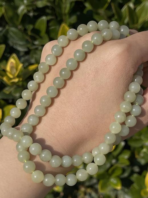 若羌黄口料白玉珠首饰三件套组，顺丰包邮 商品图2