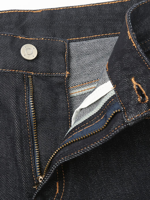 抽绳翻边毛边牛仔裤女 2026 春装新品 原色深蓝高腰显瘦九分阔腿裤 商品图3