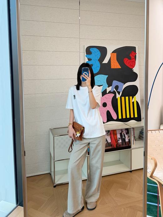 爱马仕 新款 皮标字母短袖T恤(KX*MM) 商品图4