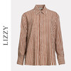 LIZZY早秋时尚休闲长袖宽松慵懒优雅风简约宽松条纹衬衣8061 商品缩略图4