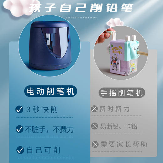 送贴纸【小巧轻便❗️削笔省力】咔巴熊可爱自动削笔刀儿童小学生电动转笔刀全自动电池进铅卷笔刀。jc 商品图3