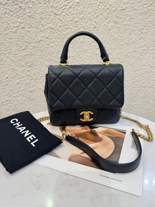 Chanel 23p 手柄  鱼子酱牛皮 方胖子 商品图0