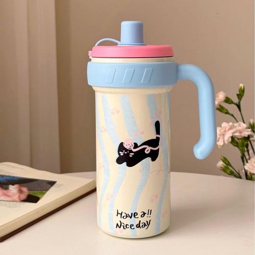 【内316材质❗️手柄方便握持】新款冰霸杯保温杯子摔不烂大容量带茶隔女生高颜值吸管学生上学用。jc 商品图3