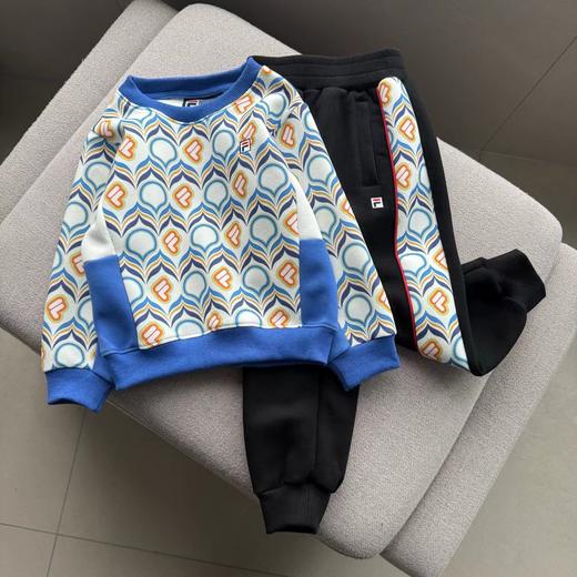 F012443春季新款男女宝宝满印圆领卫衣+卫裤套装 商品图3