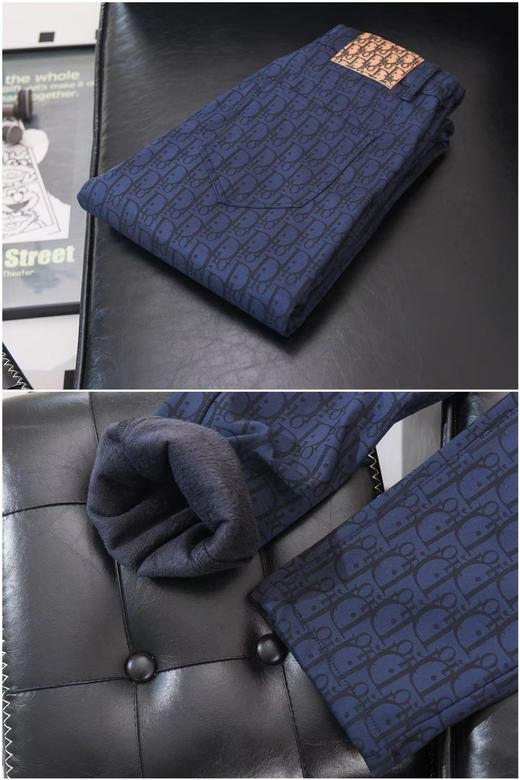 F012407秋冬新款限定精典老花暗纹提花满印高街宽松直筒加绒休闲裤长裤子 商品图12