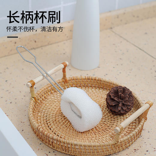 送替换棉头【清洗方便❗️深层去污】仿丝瓜络海绵杯刷不锈钢长柄杯刷清洗杯刷去污多功能清洗奶瓶刷。jc 商品图2