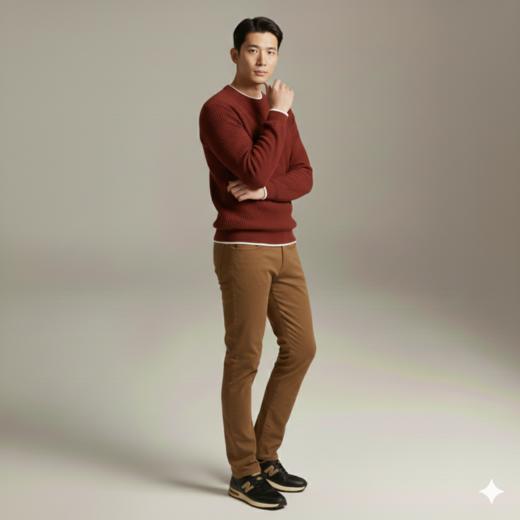 微信25Q955-3103圆领针织混纺 商品图2