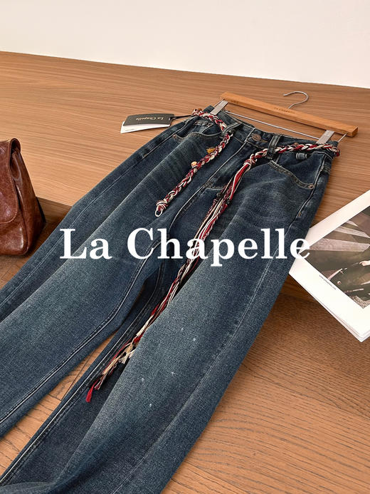 专柜实拍【磨毛/附赠腰带】拉夏贝尔/La Chapelle官网600+高品质！宽松慵懒感显瘦百搭直筒牛仔裤 商品图7