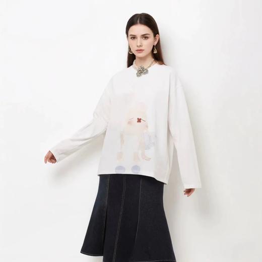 F012485早春新品卡通兔系列棉质宽松圆领长袖T恤上衣 商品图5