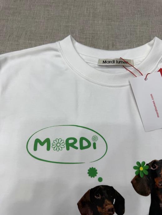 F012483珍珠项链长袖腊肠小狗印花上衣薄款T恤 商品图10