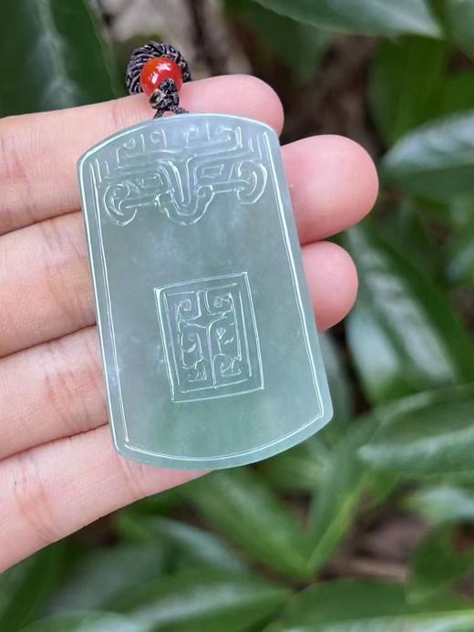 【直播大场福利】糯冰复古翡翠平安牌 年终福利 附证书 随机发货 商品图2