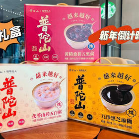 普陀山植场达人黄精桑葚芝麻糊茯苓山药粥礼盒早餐速食粥即食