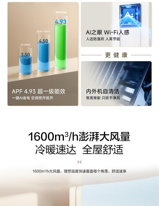 海尔（Haier）小红花性能王·京棠2P客厅柜机一级能效KFR-50LW/J300-1套机 商品图2