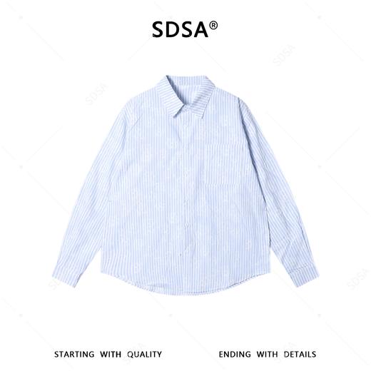 SDSA男士秋冬新款痞帅男装时尚简约撞色竖纹设计感长袖衬衫百搭 商品图0