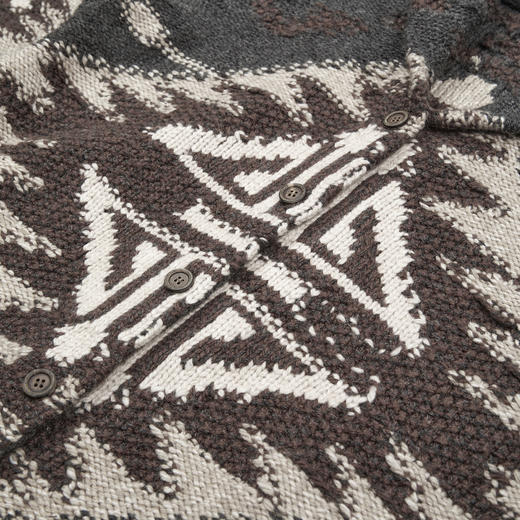 ROMI STUDIO“中古匠心”羊毛混纺3针嵌花花型收腰开衫RWCAWT5413 商品图7