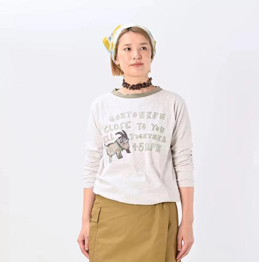 F012480撞色领小羊长袖T恤字母圆领上衣 商品图7