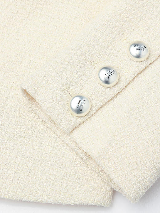 挺括质感小香风外套 春季米白色遮肉百搭气质短款上衣 商品图4