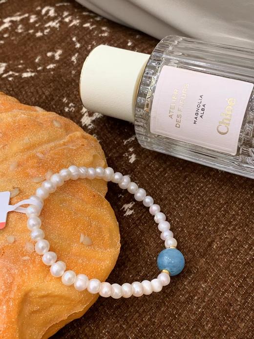 F012417富家女天然珍珠海纹石手链手串配布袋 商品图0