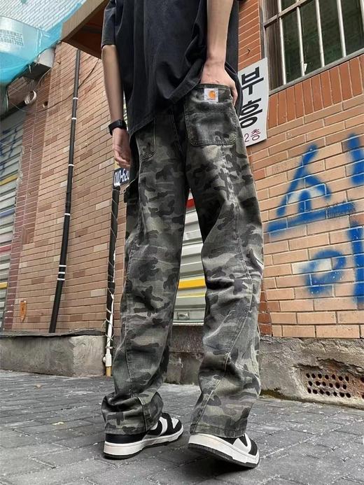 F012458加绒新款OOTD高街户外迷彩伐木工装裤长裤子牛仔裤 商品图5