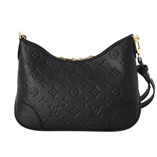 芯片版本）  金色五金配件 双拉链开合 压纹粒面牛皮革 牛角包腋下包手提斜挎单肩包 女款 黑色！ 商品图4