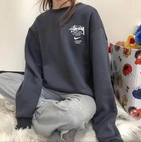 F012424联名款冬季加绒加厚圆领卫衣男女同款