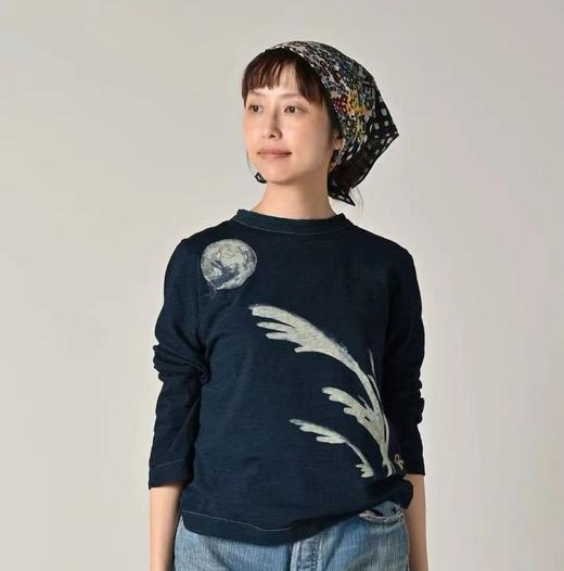 F012476竹节混纺面料 玉兔前后刺绣长袖T恤 商品图4