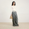 lost in echo2026年春季新款休闲百搭扣袢叠褶宽松阔腿及地长裤女 商品缩略图0