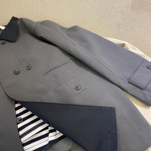 岛国单！极简复古！2026春秋莱赛尔+棉！撞色翻领一手长风衣外套！ 商品图1