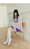 F012484春季新款女版logo撞色条纹长袖t恤 商品缩略图7