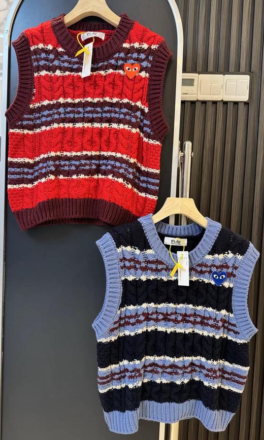 F012471春季新品复古甜妹氛围感撞色条纹针织马甲 商品图0