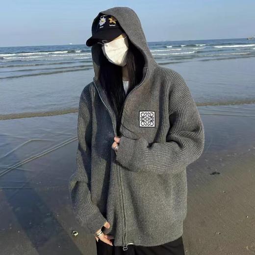 F012459新款毛衣打底连帽开衫慵懒风内搭针织衫外套 商品图5