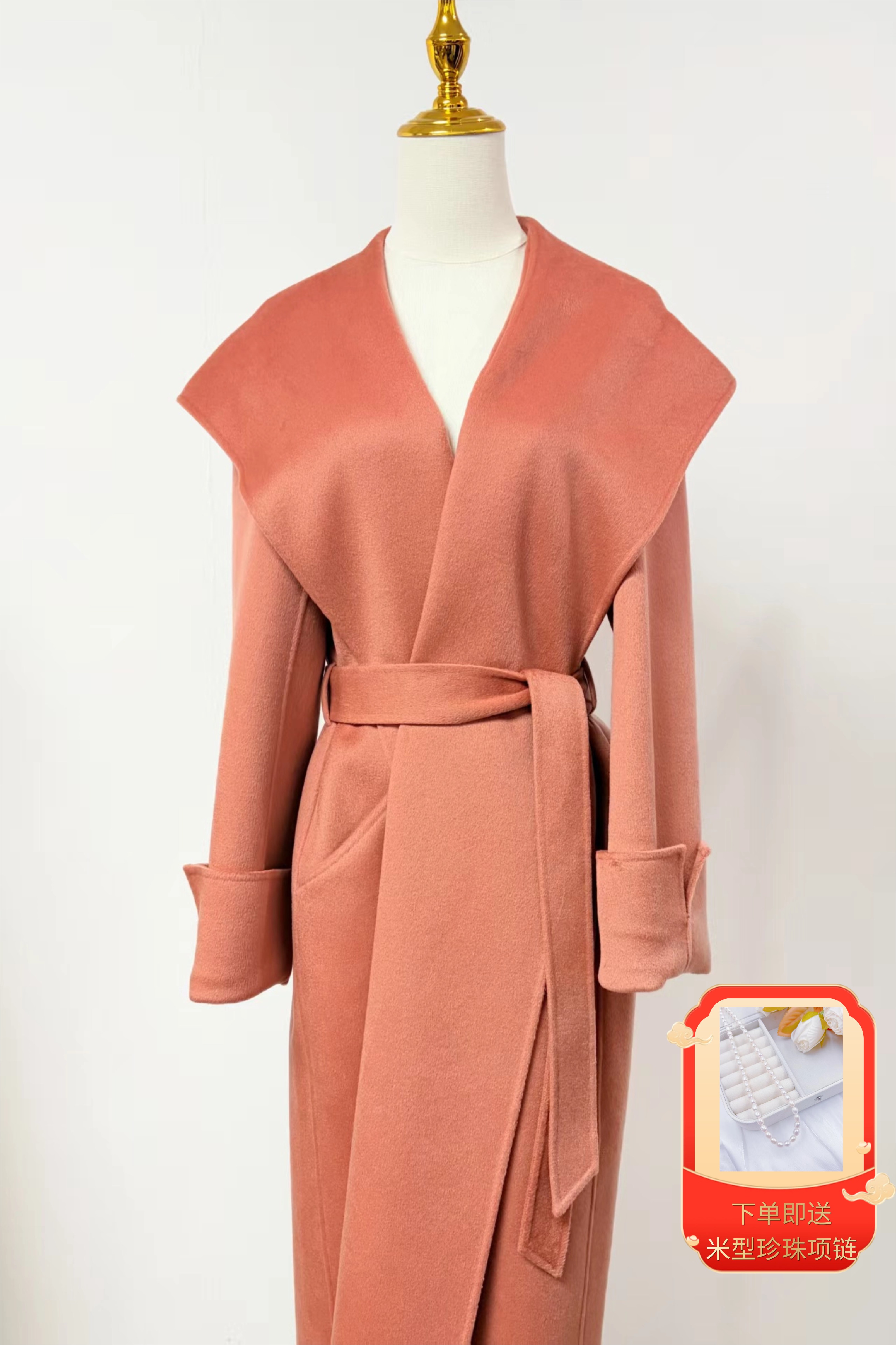 【直播大场福利】编号58 沙漠之花 经典带帽浴袍款  大衣 100%纯山羊绒 不退不换