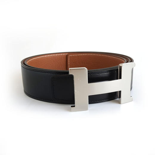 【98新闲置】Hermes爱马仕H074562CK05 | H077971CAAA095黑棕拼色Constance康康H银扣3.8CM双面腰带男士 130126HS61 商品图3