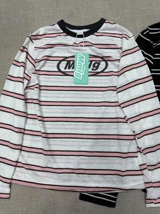 F012484春季新款女版logo撞色条纹长袖t恤 商品图13