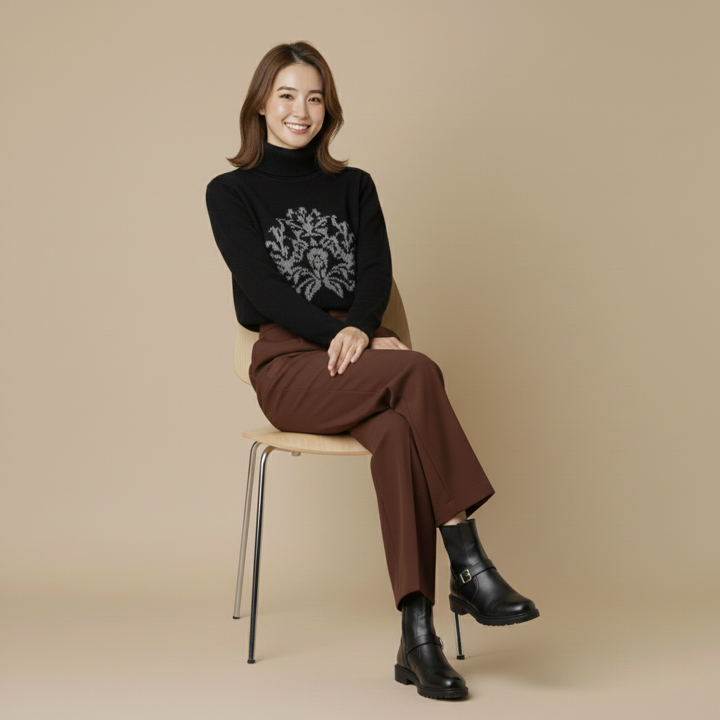 微信25D614-5205中高领羊毛衫