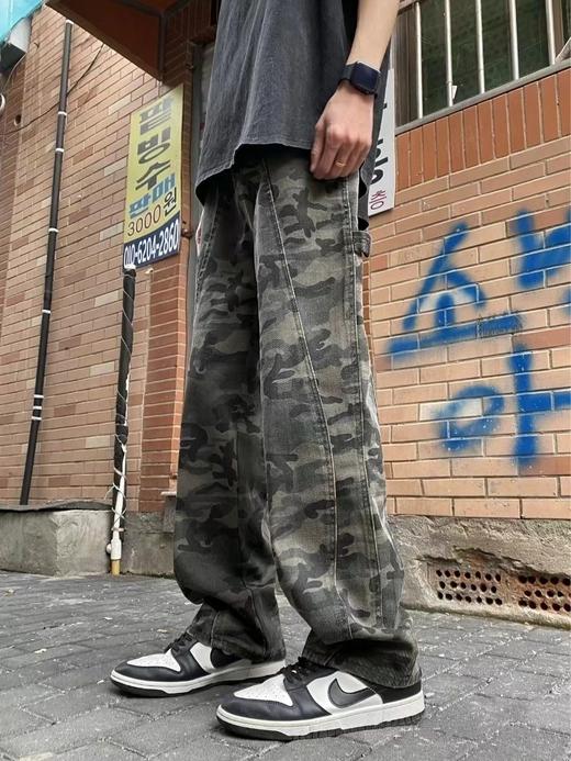 F012458加绒新款OOTD高街户外迷彩伐木工装裤长裤子牛仔裤 商品图3