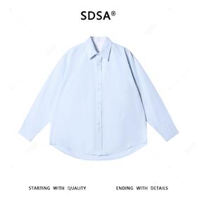 SDSA男士春夏新款痞帅男装韩版简约纯色设计感长袖衬衫百搭休闲
