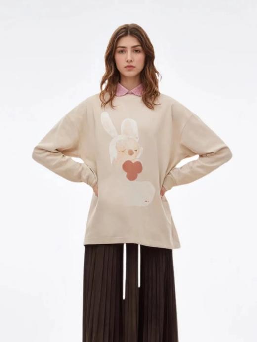 F012485早春新品卡通兔系列棉质宽松圆领长袖T恤上衣 商品图4