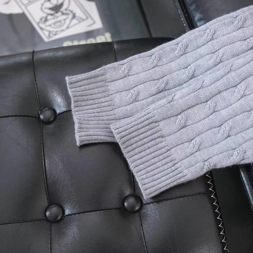 F012406新款精典老花半拉链纯色小马刺绣logo麻花针织内搭百搭套头毛衣 商品图12