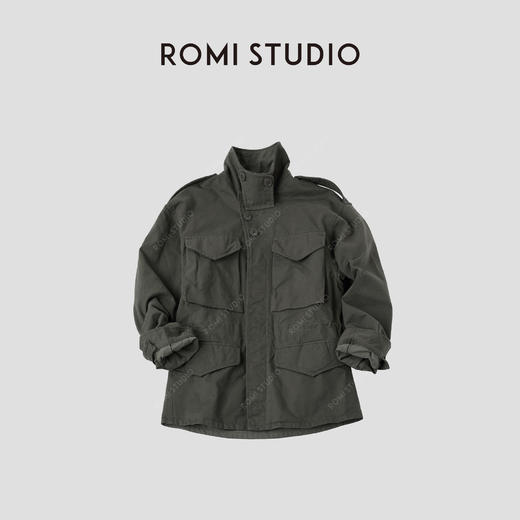ROMI STUDIO“美式工装”多口袋复古军事风翻领收腰外套RWCAW86165 商品图1