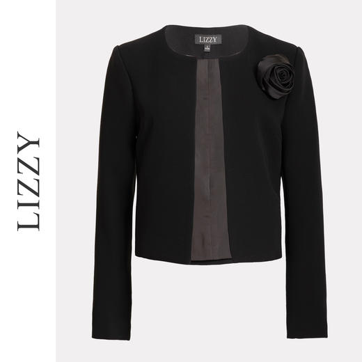 LIZZY 早秋 优雅名媛风简约气质小香风醋酸面料短外套（配胸花）7779 商品图6