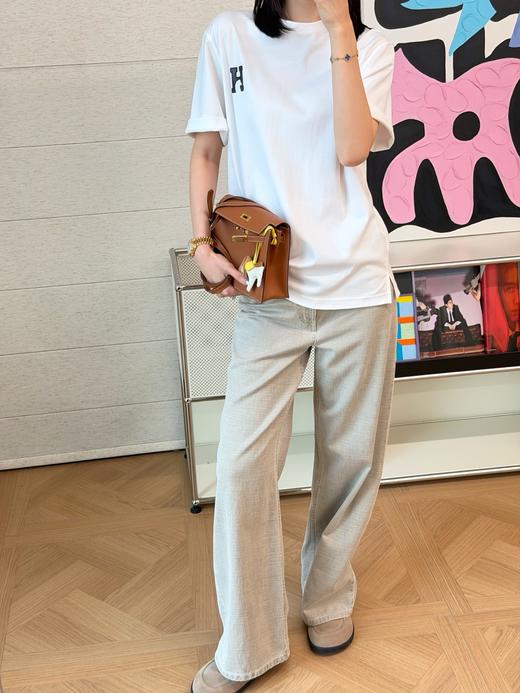 爱马仕 新款 皮标字母短袖T恤(KX*MM) 商品图5