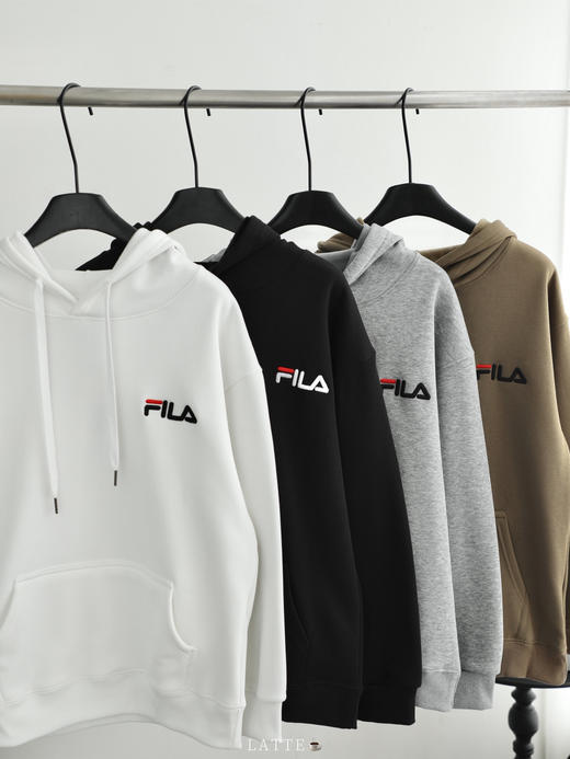 FL字母刺绣牛奶丝加绒男女同款连帽卫衣 商品图8