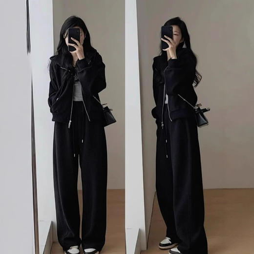 【时尚运动套装】春秋季 宽松显瘦韩版 学生连帽卫衣休闲两件套  商品图1