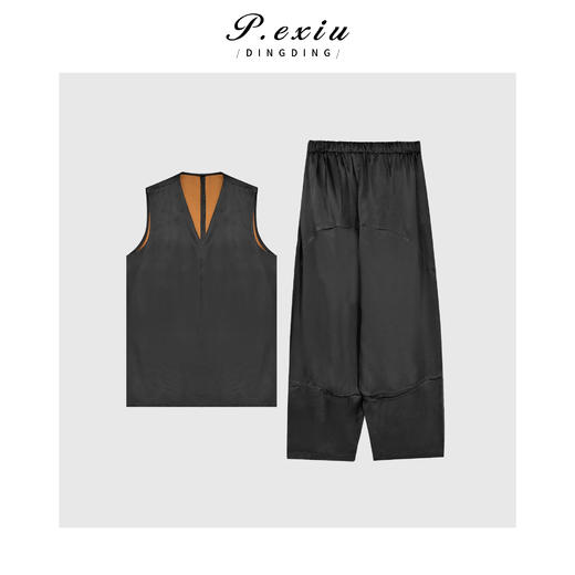 04-3潘依绣丁丁宠粉英伦风简约复古V领套装Q17643 商品图0