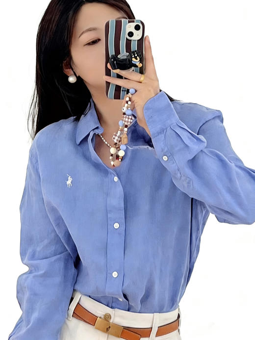 拉夫劳伦女士新款亚麻长袖衬衫  自己备注号码颜色 商品图3