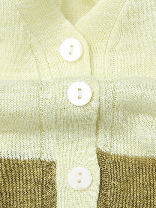 慵懒风条纹针织开衫 春夏季新款 V 领宽松显瘦中袖空调衫外搭 商品图4