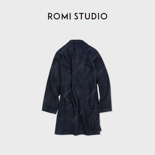 ROMI STUDIO土耳其进口头层绒面小羊皮复古中长款皮衣RWCAWT6136 商品图1