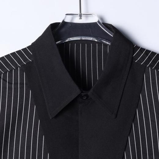 7014SDSA男士秋冬新款痞帅男装潮牌时尚撞色竖纹翻领领带衬衣百搭时尚 商品图2