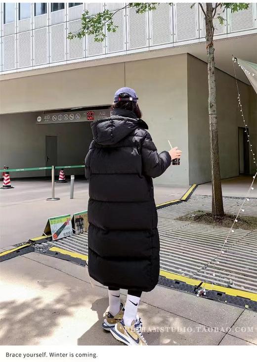 F012423长款大朵绒羽绒服中戏多口袋情侣款加厚保暖 商品图2